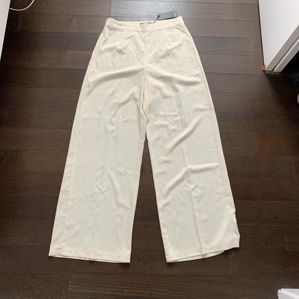 Cream Wide Leg Pants